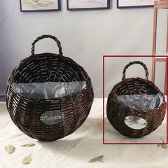 Woven Wall-Mounted Flower Pot Basket for Decor