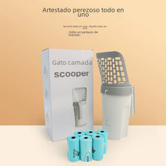 Cat Litter Scoop Set with Trash Bags and Large Bin