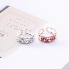 Heart-Shaped Open Ring - Adjustable Love Ring