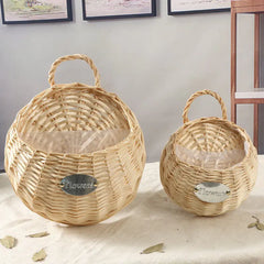 Woven Wall-Mounted Flower Pot Basket for Decor
