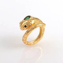 Creative Snake Shape Zircon Ring for Men and Women