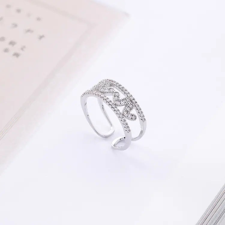 Heart-Shaped Open Ring - Adjustable Love Ring