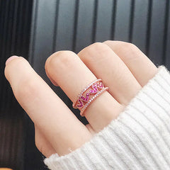 Heart-Shaped Open Ring - Adjustable Love Ring