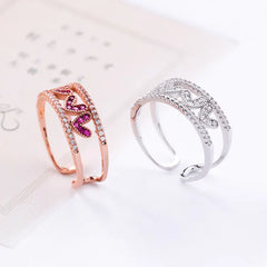 Heart-Shaped Open Ring - Adjustable Love Ring