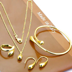 Water Drop Earrings, Bracelet, Necklace & Ring Set