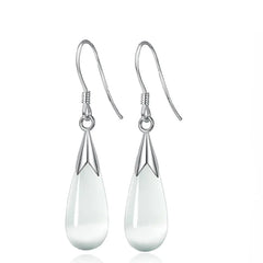 Fashionable Cat's Eye Stone Water Drop Earrings