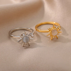 Rotatable Flower Rhinestone Anti-Anxiety Spinner Ring