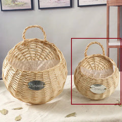 Woven Wall-Mounted Flower Pot Basket for Decor