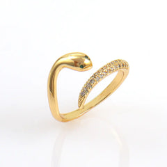 Creative Snake Shape Zircon Ring for Men and Women