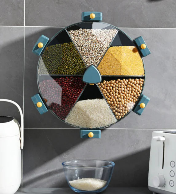 Wall-Mounted Whole Grain Storage Box with Compartments