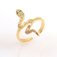 Creative Snake Shape Zircon Ring for Men and Women