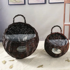 Woven Wall-Mounted Flower Pot Basket for Decor