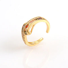 Creative Snake Shape Zircon Ring for Men and Women