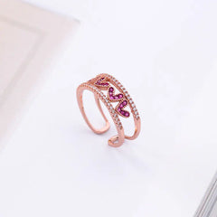 Heart-Shaped Open Ring - Adjustable Love Ring