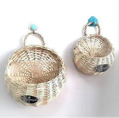 Woven Wall-Mounted Flower Pot Basket for Decor