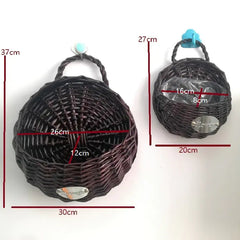 Woven Wall-Mounted Flower Pot Basket for Decor