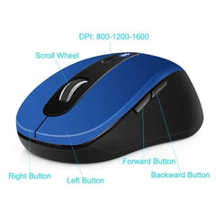 Bluetooth Wireless Gaming Mouse with 1600 DPI and 6 Buttons